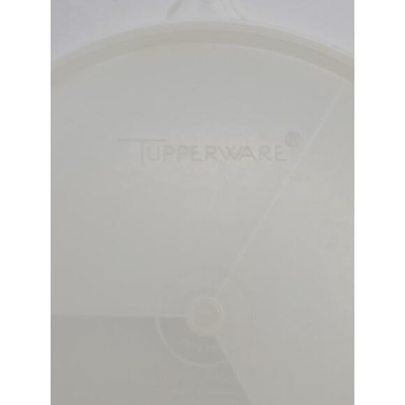Vintage Tupperware 3 Piece White Clear Suzette 608 Lid 8.5” Round U57 - Picture 2 of 5